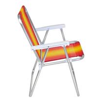 Cadeira De Praia Dobrável Alta Em Alumínio Colorida Mor