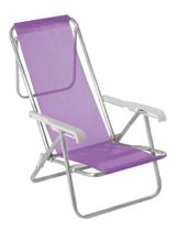 Cadeira de Praia Dobrável em Alumínio 100kg Camping Colorida