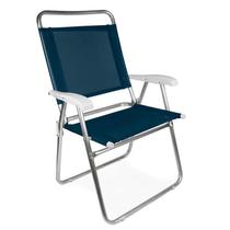 Cadeira de Praia e Piscina Master Plus Alta em Alumínio 2112 Azul MOR