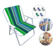 Cadeira de Praia em Aço Dobrável Alta Cores Sortidas Idea