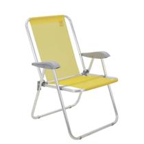 Cadeira de praia em alumínio assento amarelo - Creta master - Tramontina