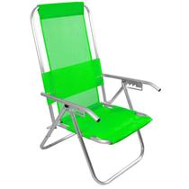 Cadeira de praia em alumínio reclinável reforçada 150 kg verde pistache