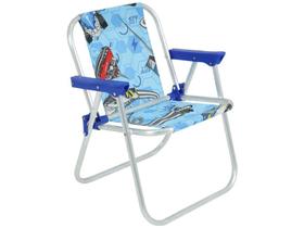 Cadeira de Praia Infantil 1 Posição Bel Hot Wheels - Alumínio Azul