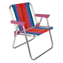 Cadeira de Praia Infantil Alta Alumínio Azul Mor 002121