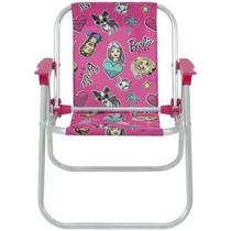 Cadeira De Praia Infantil Barbie Alumínio Rosa - Bel Fix