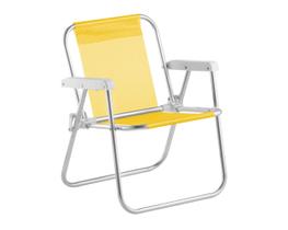 Cadeira de praia infantil beach kids alumínio amarelo