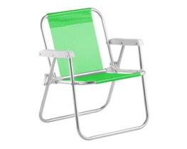 Cadeira de praia infantil beach kids alumínio verde