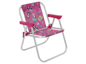 Cadeira de Praia Infantil BEL KIDS Alumínio Barbie Até 30kg