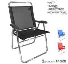 Cadeira De Praia King Oversize Alumínio Até 140Kg Camping - Zaka