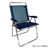 Cadeira De Praia King Oversize Alumínio Até 140Kg Camping - Zaka