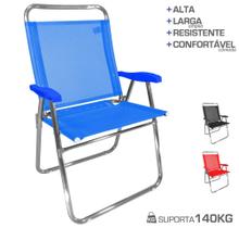 Cadeira De Praia King Oversize Alumínio Até 140Kg Camping - Zaka