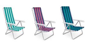 Cadeira De Praia Mor Com 8 Posições Cores Sortidas