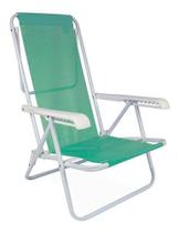 Cadeira De Praia Mor Reclinável 8 Posições Verde Em Aço