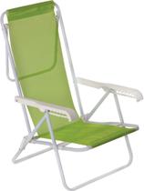 Cadeira De Praia Mor Reclinável De Aço Com 8 Posições Verde