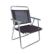 Cadeira De Praia Oversize Aluminio Preta Mor