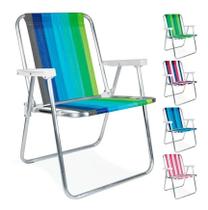 Cadeira de Praia Piscina Aluminio Alta Varias Cores Mor