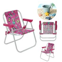 Cadeira de Praia Piscina Infantil Criança Menina Alumínio Barbie