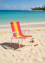 Cadeira de Praia Piscina Sortida Alta De Aço 110Kg Verão Mor Cadeira de Praia Piscina Sortida Alta De Aço 110Kg Verão Mor