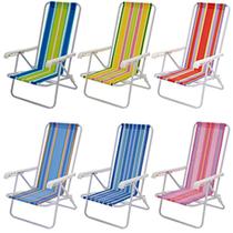 Cadeira de Praia Reclinável 4 Posições Aço 2004 MOR