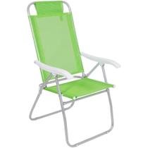 Cadeira de Praia Reclinável 4 Posições Prosa em Alumínio Verde BEL Cadeira de Praia Reclinável 4 Posições Prosa em Alumínio Verde BEL