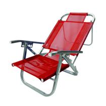Cadeira de Praia Reclinável (5p) Copacabana - Vermelha
