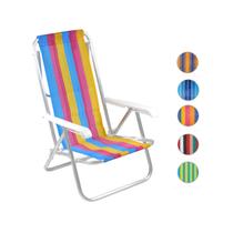 Cadeira De Praia Reclinável 8 Posições Alumínio Camping Piscina Sortidas - 25100 Belfix