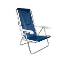 Cadeira De Praia Reclinavel 8 Posições Azul Marinho Mor