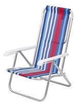 Cadeira De Praia Reclinável - 8 Posições - Vermelho
