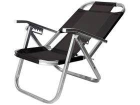 Cadeira de Praia Reclinável Alta Ipanema Preta CAD0690 Botafogo Cadeira de Praia Reclinável Alta Ipanema Preta CAD0690 Botafogo