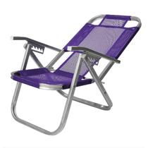 Cadeira De Praia Reclinável Alta Ipanema Roxa Botafogo