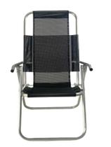 Cadeira De Praia Reclinavel Alumínio 5 Posições Reforçada Vip 150kg- preto - Cadeiras Brasil Tropical