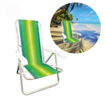Cadeira De Praia Reclinavel Alumínio Alta Piscina 4 Posições Mor Ajustável