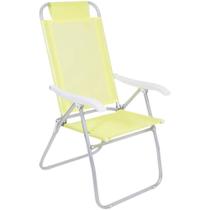 Cadeira de Praia Reclinável em Alumínio 4 Posições Amarelo Prosa BEL Cadeira de Praia Reclinável em Alumínio 4 Posições Amarelo Prosa BEL
