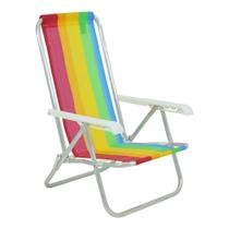 Cadeira de Praia Reclinável em Alumínio Arco-Íris Bel