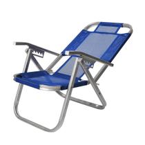 Cadeira de Praia Reclinável Ipanema Azul Royal Alumínio 5 Posições Botafogo Lar e Lazer Cadeira de Praia Reclinável Ipanema Azul Royal Alumínio 5 Posições Botafogo Lar e Lazer