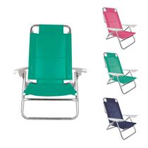 Cadeira De Praia Reclinável Mor Fashion Alumínio 6 Posições
