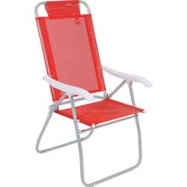 Cadeira de Praia Reclinável Prosa em Alumínio Vermelha Bel