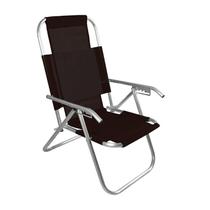 Cadeira de praia reclinável vip 150 kg preto