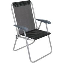 Cadeira de Praia Relax Comfort Alta em Aluminio Preta Bel Cadeira de Praia Relax Comfort Alta em Aluminio Preta Bel