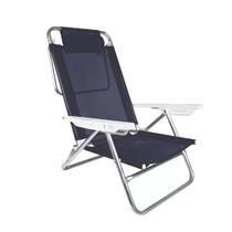Cadeira de praia summer c/ almofada azul - mor