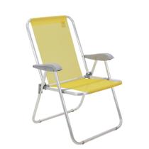 Cadeira de Praia Tramontina Creta Master em Alumínio com Assento Amarelo