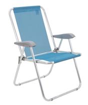 Cadeira de Praia Tramontina Creta Master em Alumínio com Assento Azul