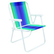 Cadeira de Praia Varanda Piscina Alta de Aço 110 kg Azul-Misto
