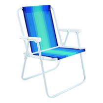 Cadeira de Praia Varanda Piscina Alta de Aço 110 kg Azul