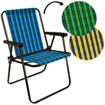 Cadeira de Praia Xadrez Cadeira Aço Alta Reforçada Original Mor