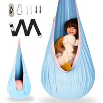 Cadeira de rede de algodão infantil Pod Swing Seat OUTREE Macaron Blue