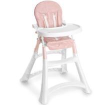 Cadeira de Refeição Bebê Portátil Alimentação Alta Premium Galzerano - Rosa