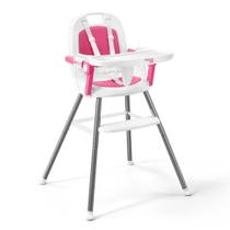 Cadeira De Refeição Infantil Bebê Rosa Ajustável Assento Elevatório - Multikids