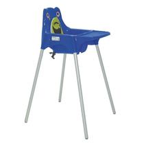 Cadeira de refeicao plastica monster azul alta com pernas de aluminio anodizado - TRAMONTINA
