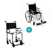 Cadeira de rodas 101 raiada cinza com cadeira de escamoteavel pt cds